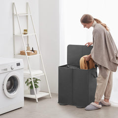 Double Laundry Hamper with Lid and Removable Laundry Bags