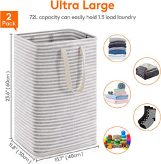 2 Pack Laundry Hamper Large Collapsible Laundry Baskets